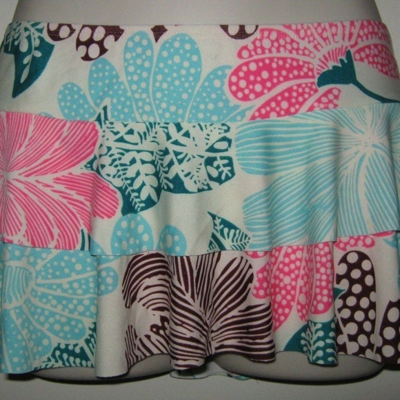 Vintage Floral Short Mini 2-tiered Skirt Cover-Up - Picture 1 of 4